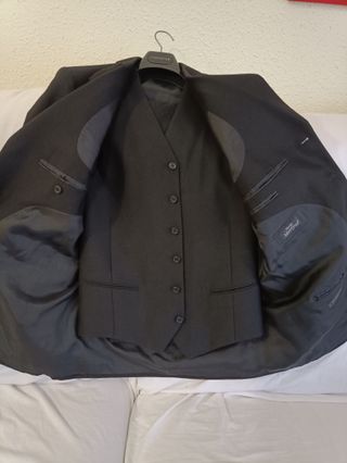 Traje Massimo Dutti Negro - Americana + Chaleco