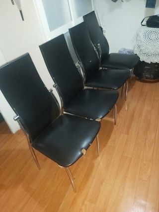 Mesa Comedor Moderna - Negro y Plata