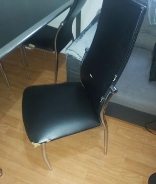 Mesa Comedor Moderna - Negro y Plata