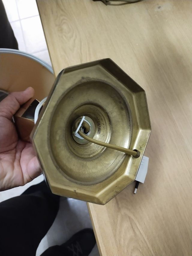 2 Lámparas mesilla - beige/dorado de cobre