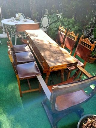 Conjunto mesa castellana antigua