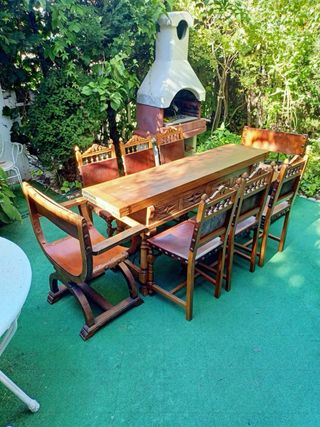 Conjunto mesa castellana antigua