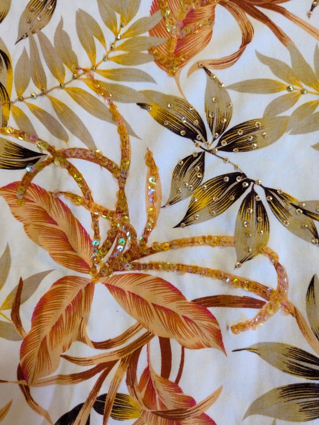 Maglia donna fiori - bianca e arancione