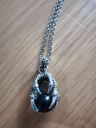 Collar Garra Dragón - Plata Negra