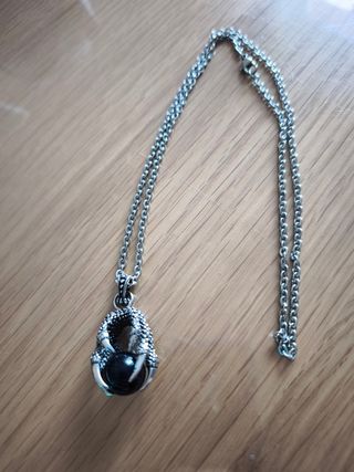Collar Garra Dragón - Plata Negra