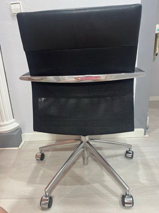Silla oficina giratoria cuero negro