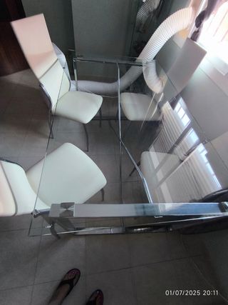 Mesa cristal diseño moderna