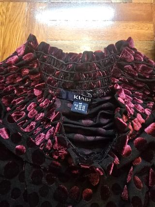 Top fiesta terciopelo rojo