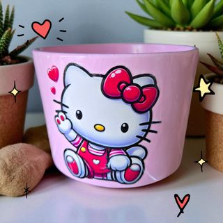 Maceta Hello Kitty rosa