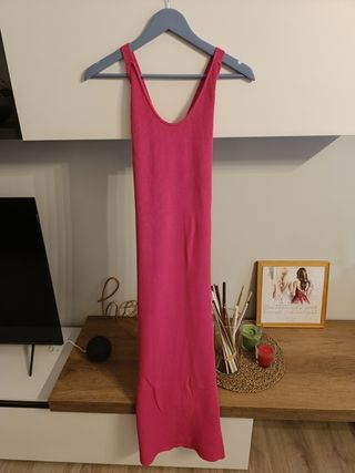 Zara - Vestito lungo aderente fucsia