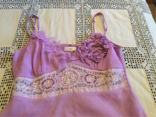 Top morado gasa tirantes