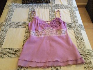 Top morado gasa tirantes