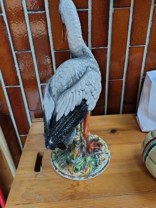 Soprammobile Cicogna Ceramica altezza42 cm.