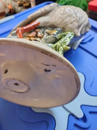 Soprammobile Cicogna Ceramica altezza42 cm.