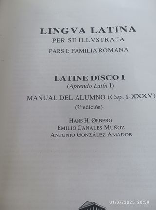 LINGUA LATINA.DISCO 1.MANUAL ALUM.CULTUR