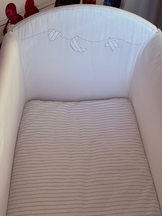 Minicuna de tijera blanca Petit Praia plegable