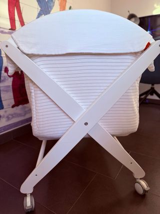 Minicuna de tijera blanca Petit Praia plegable