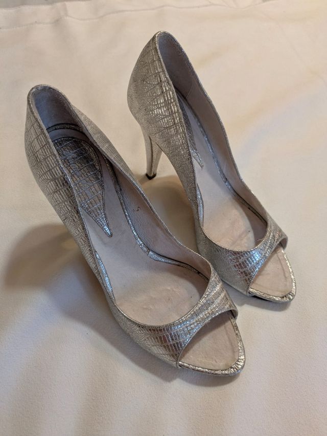 Sandali tacco argento 38