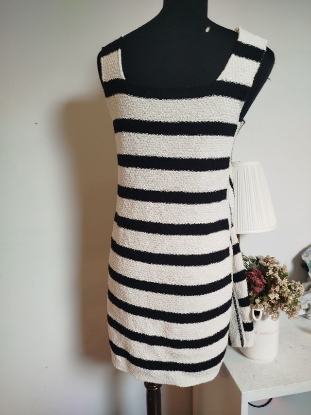 Vestido Zara rayas blanco-negro