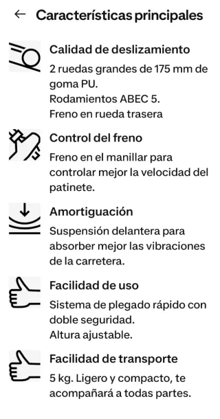 Patinete Infantil Plegable Rojo