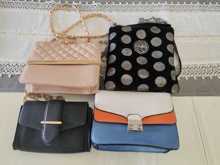 4 bolsos mujer - beige, negro