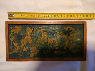 Scatola legno vintage dipinta