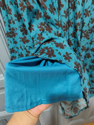 Falda larga turquesa estampada