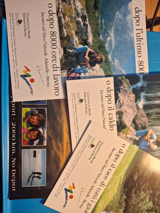 4 Cartoline Messner 1993 2 con autografo