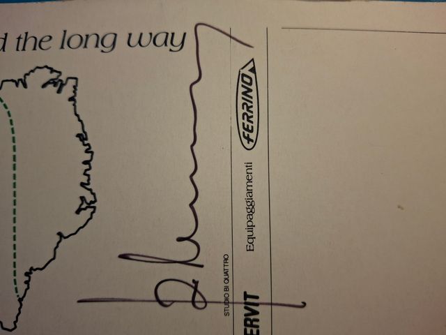 4 Cartoline Messner 1993 2 con autografo