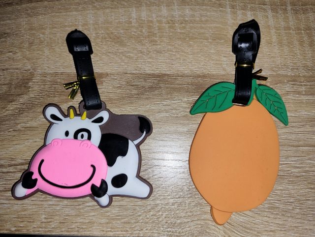 2 Etichette Bagaglio - Mucca & Arancia