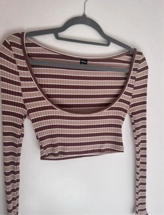 Conjunto Shein top+camiseta marrón