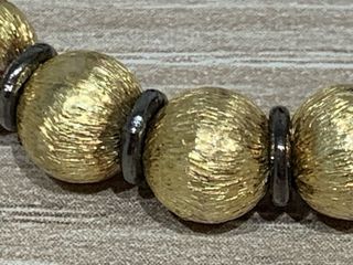 Pulsera de plata, con bolas chapadas de oro