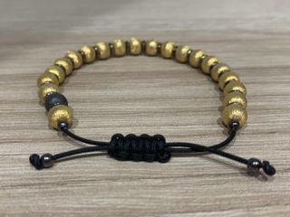 Pulsera de plata, con bolas chapadas de oro