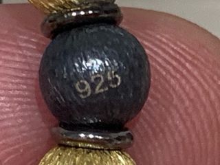 Pulsera de plata, con bolas chapadas de oro