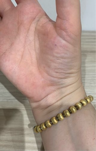 Pulsera de plata, con bolas chapadas de oro