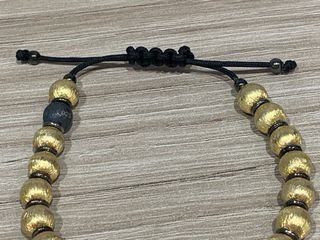 Pulsera de plata, con bolas chapadas de oro