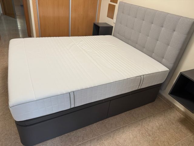 Cama canapé 150x200 + colchón viscoelástico