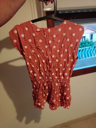 Blusa lunares naranja-blanca