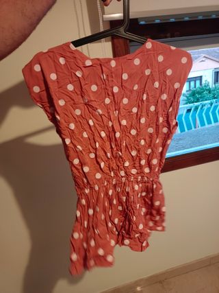 Blusa lunares naranja-blanca