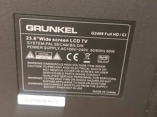 TV Monitor 23.6" HDMI USB FULL HD VGA Grunkel
