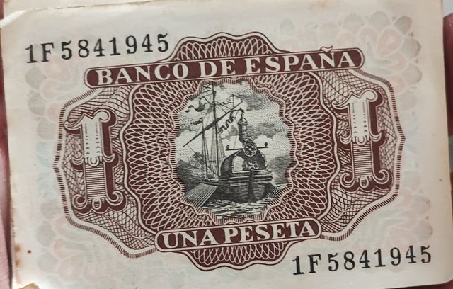 Billete 1 Peseta España (22 Julio 1953). Único