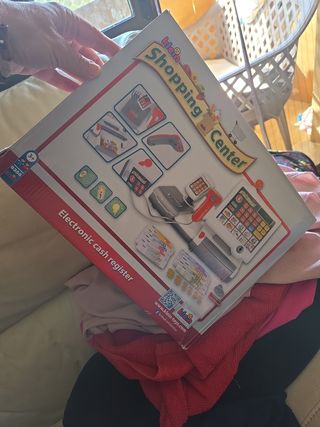 Caja registradora juguete y alimentos plásticos