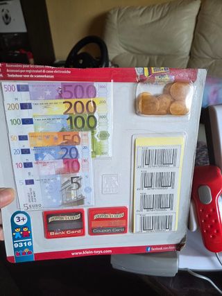 Caja registradora juguete y alimentos plásticos