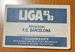 Cromo Liga 82-83 FC Barcelona