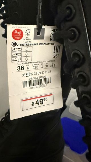 Botas altas Zara negras - talla 36