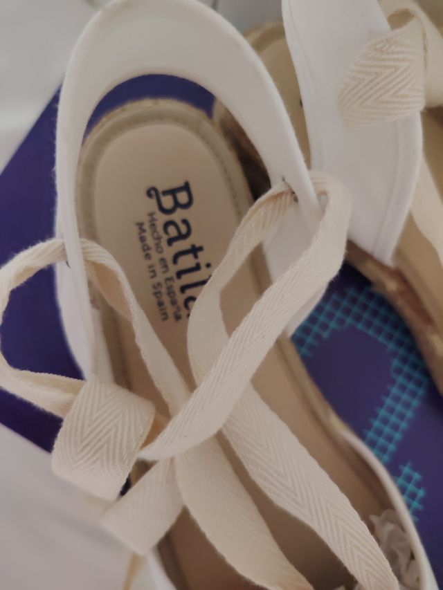 Alpargatas niña blancas- esparto