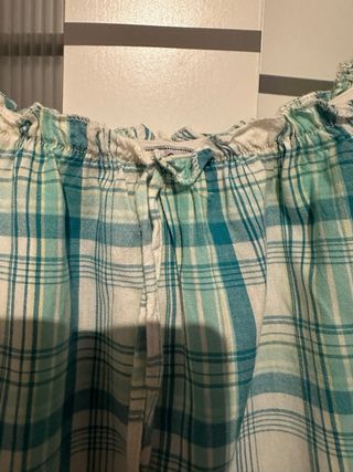 Blusa C&A cuadros verde-blanco