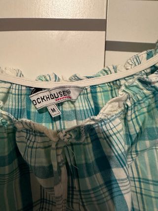 Blusa C&A cuadros verde-blanco