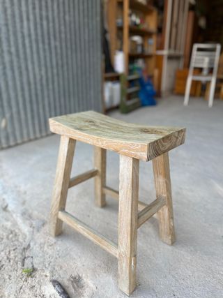 (x3) Banquetas vintage madera