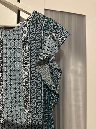 Blusa C&A - M - Azul/Verde